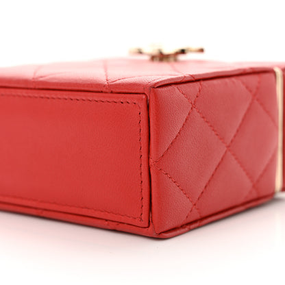 Chanel Lambskin Quilted Small Box With Chain Red 11 of 12