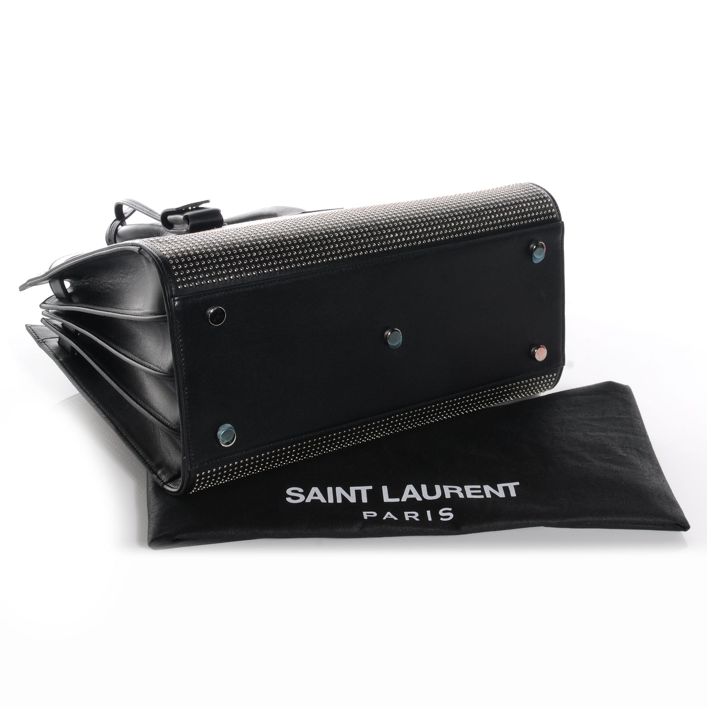 Studded Leather Small Sac de Jour Carryall Black