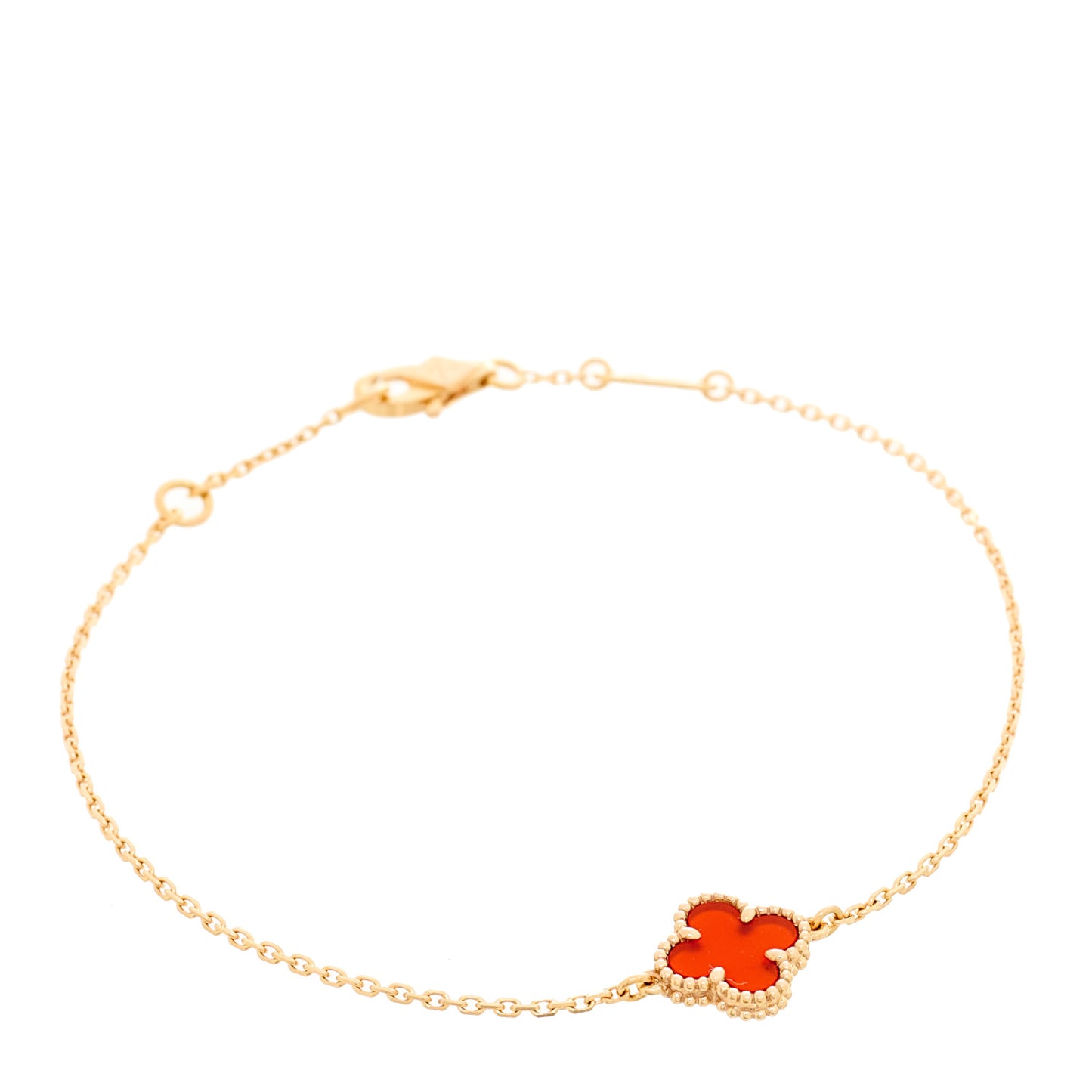 18K Rose Gold Carnelian Sweet Alhambra Bracelet