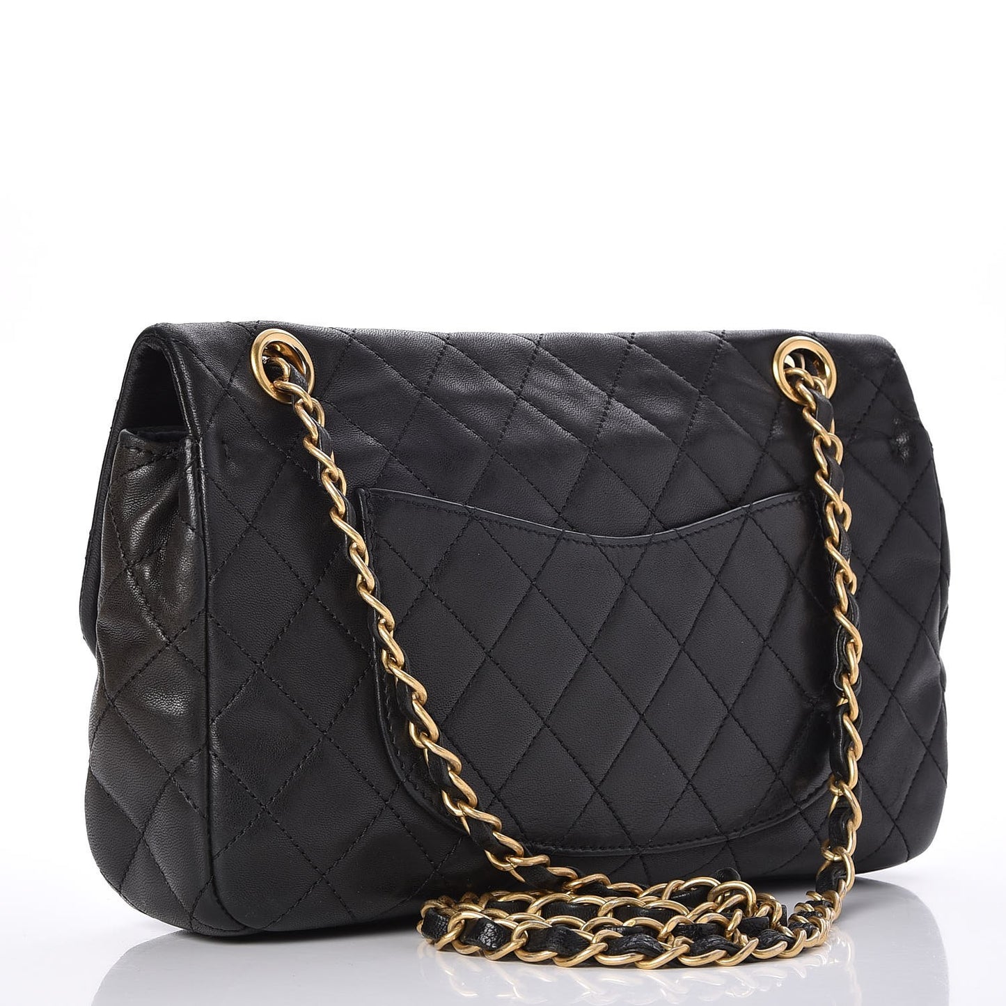 Lambskin Quilted Medium Cruise Charm Single Flap Black