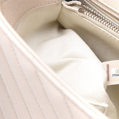 Chanel Caviar Chevron Quilted Small Coco Handle Flap Light Beige 8 of 10