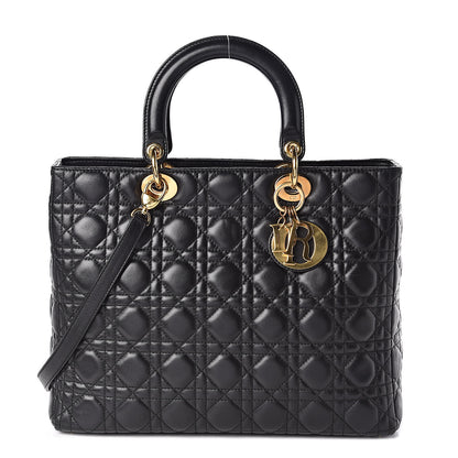 Christian Dior Lambskin Cannage Large Lady Dior Black 1 of 10