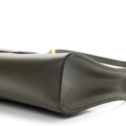 Celine Smooth Calfskin Cuir Triomphe Shoulder Bag Dark Army 10 of 10