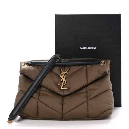 Saint Laurent Nylon Quilted Small Loulou Puffer Monogram Chain Satchel Military Green 11 of 11