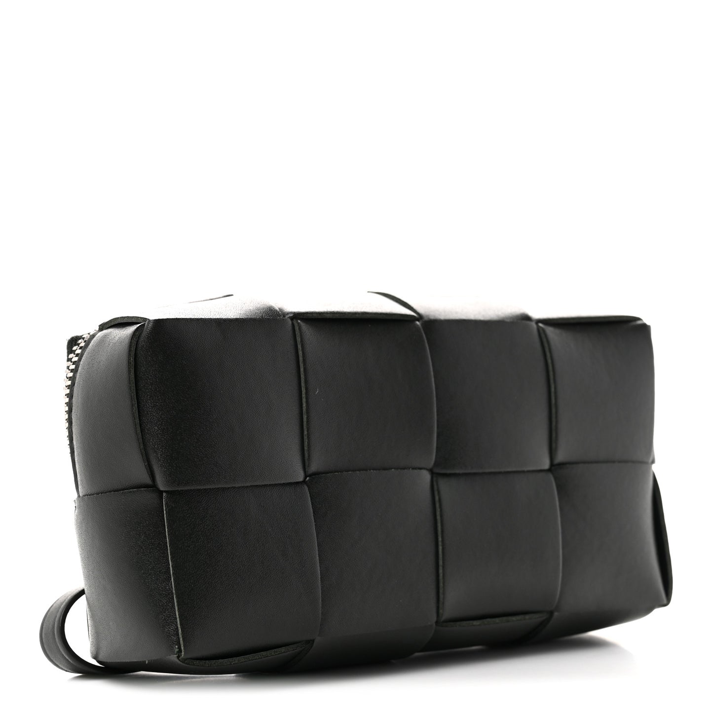 Nappa Maxi Intrecciato Cassette Wristlet Pouch Dark Moss