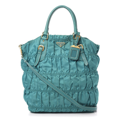 Prada Tessuto Nylon Gaufre Tote Turchese 1 of 24