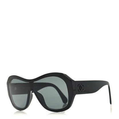 Chanel Acetate Crystal CC Shield Sunglasses 5497-B-A Black 1 of 8