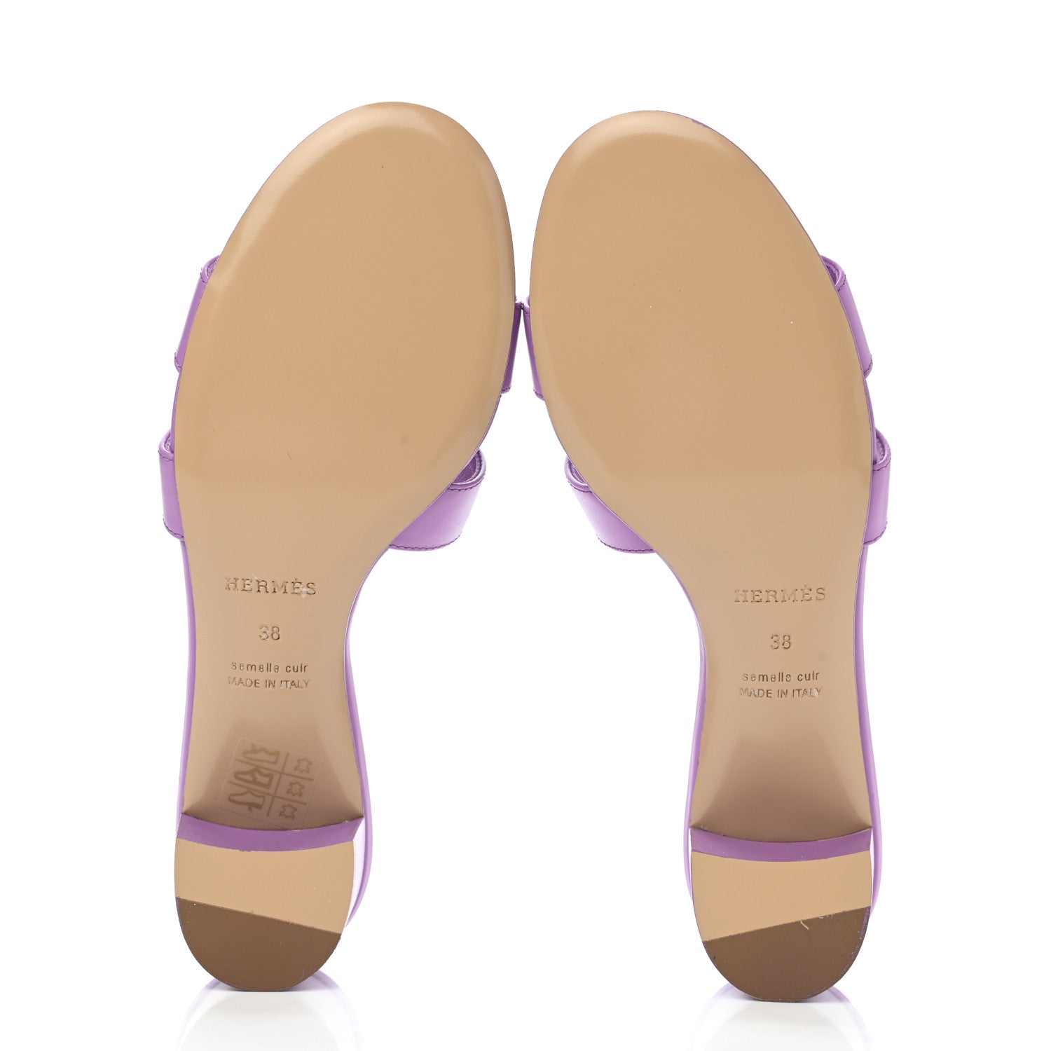 Hermes Calfskin Oasis Sandals 38 Violet 5 of 9