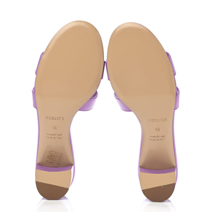 Hermes Calfskin Oasis Sandals 38 Violet 5 of 9