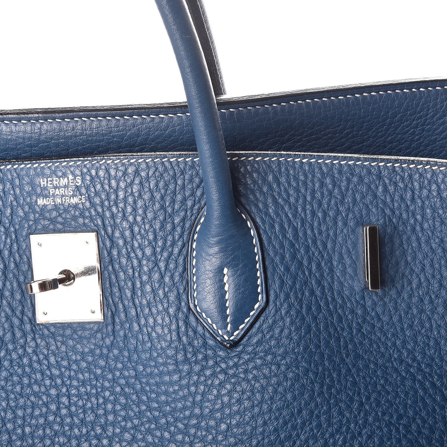 Taurillon Clemence Birkin 40 Bleu Thalassa