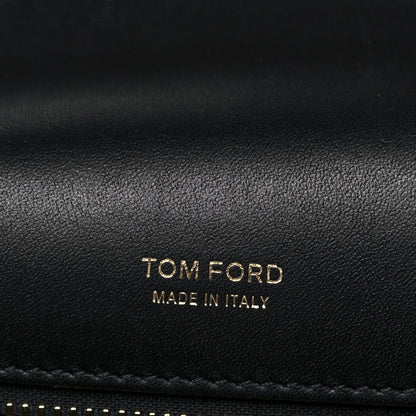 Tom Ford Calfskin Hollywood T Twist Shoulder Bag Black 6 of 12