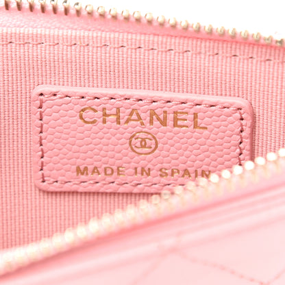 Chanel Caviar Quilted Flap Zip Card Holder Pink 6 of 8