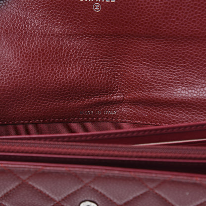 Chanel Caviar Quilted Large Gusset Flap Wallet Dark Red 7 of 10