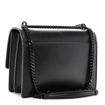 Saint Laurent Calfskin Medium Monogram Monochrome Sunset Black 3 of 9