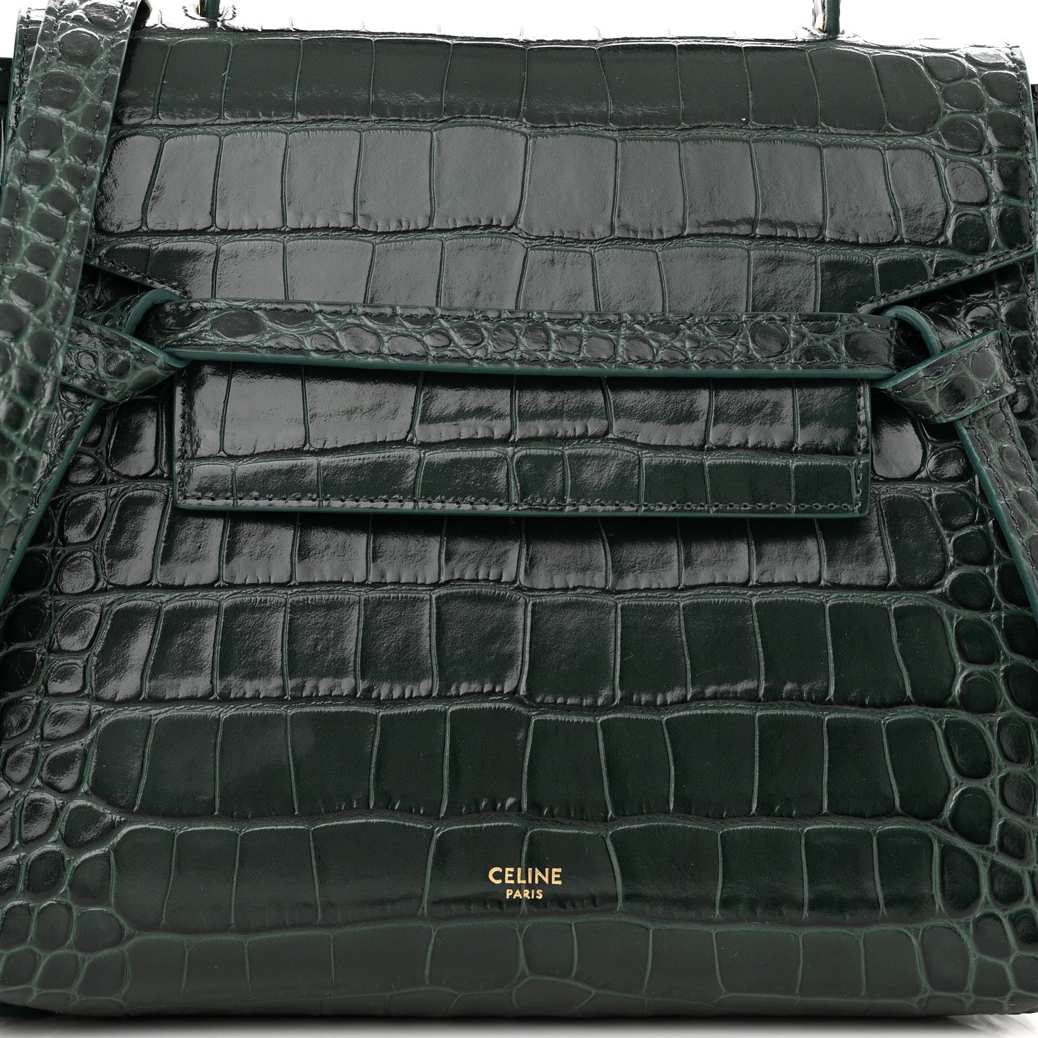 Celine Calfskin Crocodile Embossed Micro Belt Bag Amazone 8 of 10