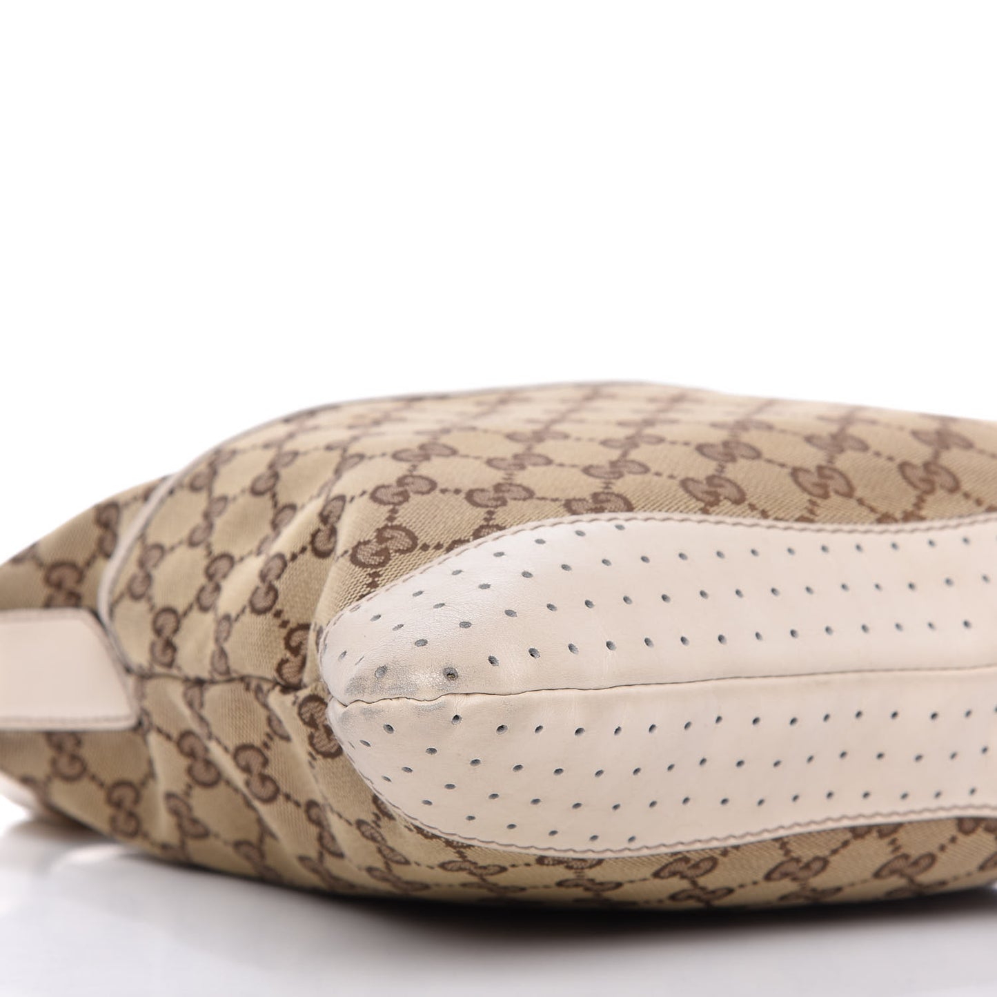 Monogram Calfskin Perforated Medium Flat Messenger Bag Off White