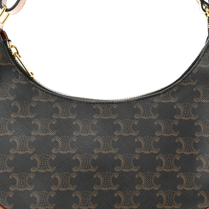 Celine Triomphe Canvas Calfskin Ava Shoulder Bag Tan 8 of 12