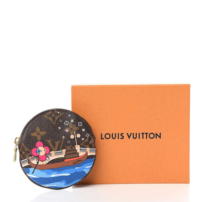 Louis Vuitton Monogram 2019 Christmas Animation Round Coin Purse Blue 6 of 6