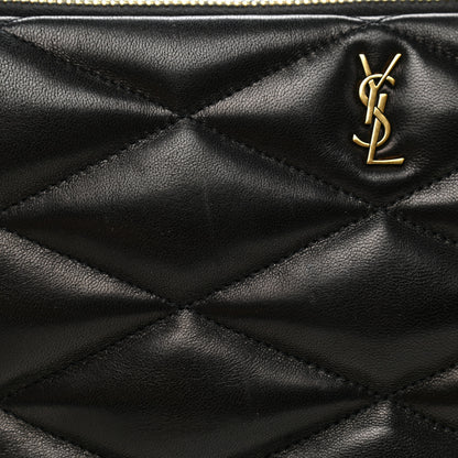 Saint Laurent Lambskin Monogram Medium Sade Puffer Pouch Black 9 of 9