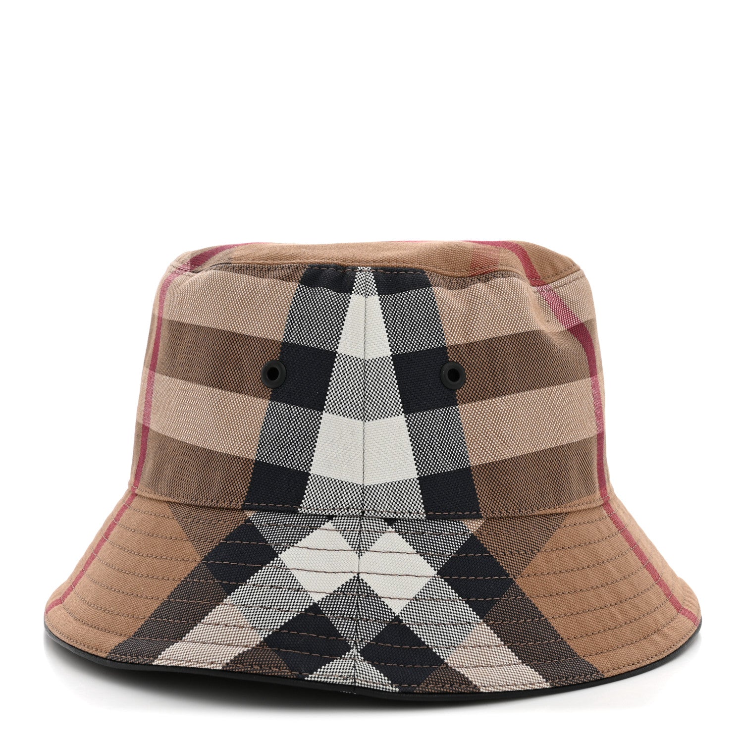 Burberry Cotton Canvas Exaggerated Check Bucket Hat M Birch Brown 4 of 8