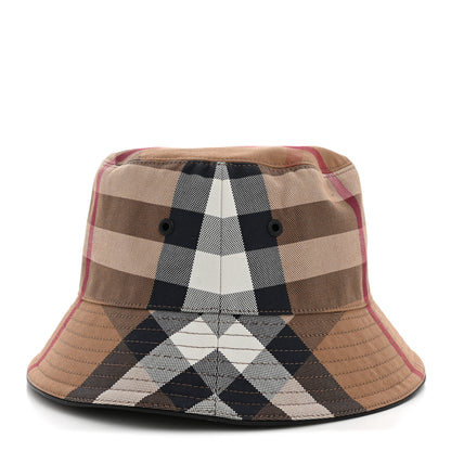 Burberry Cotton Canvas Exaggerated Check Bucket Hat M Birch Brown 4 of 8