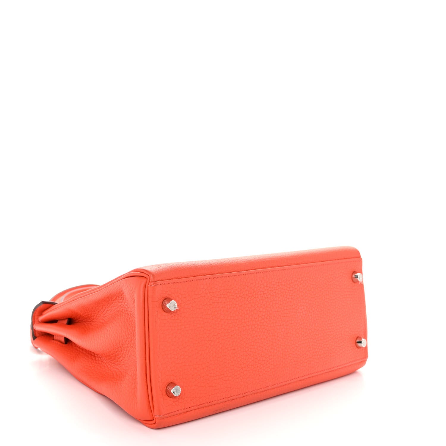 Hermes Taurillon Clemence Kelly Retourne 28 Orange Poppy 4 of 15