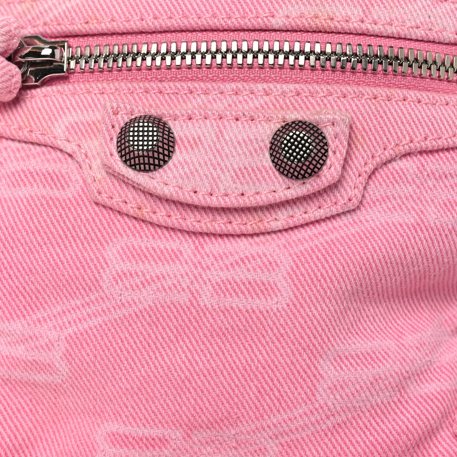 Balenciaga Washed Denim BB Monogram Le Cagole Bucket Bag XS Sweet Pink 9 of 11
