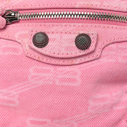 Balenciaga Washed Denim BB Monogram Le Cagole Bucket Bag XS Sweet Pink 9 of 11
