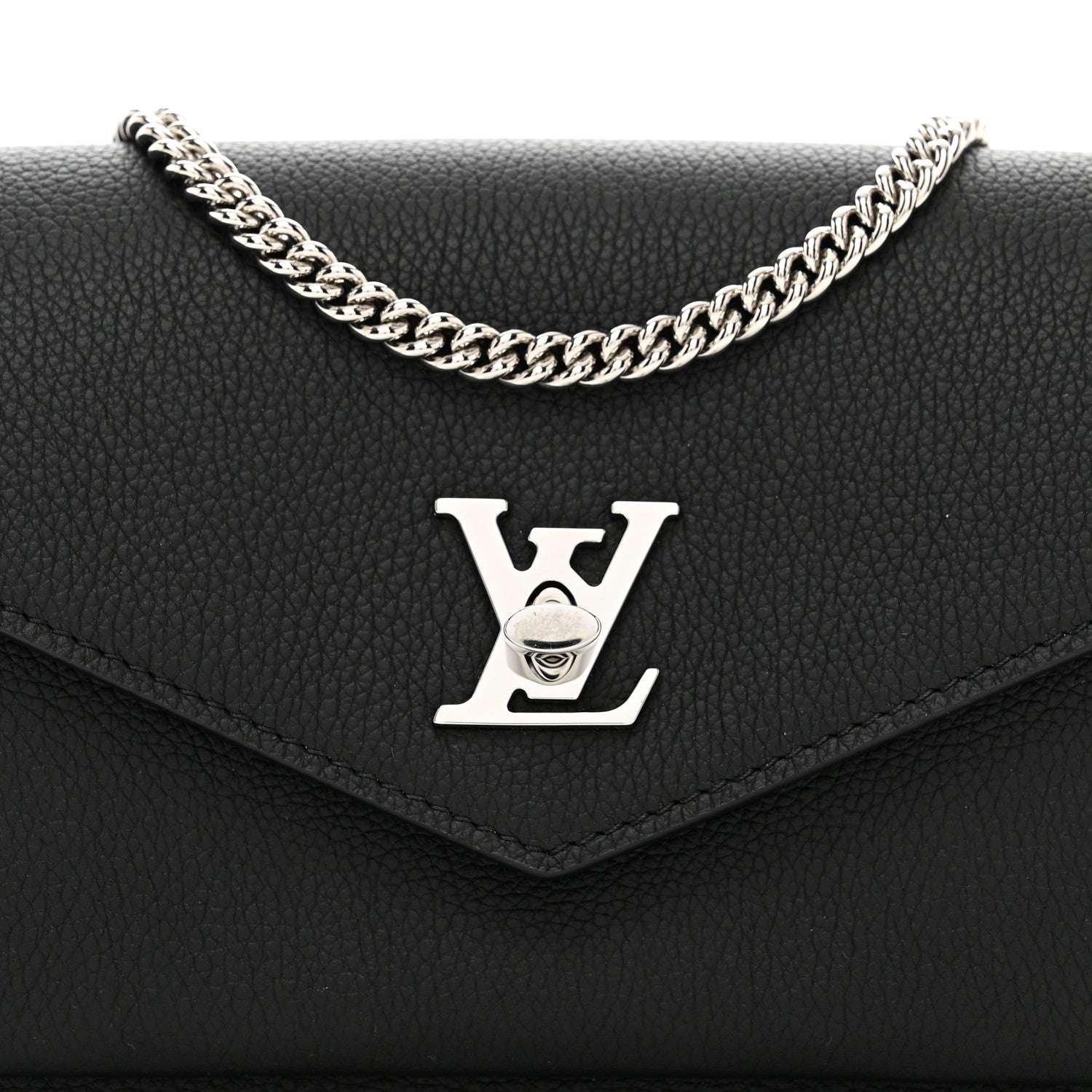 Louis Vuitton Soft Calfskin My Lockme Chain Pochette Black 7 of 11