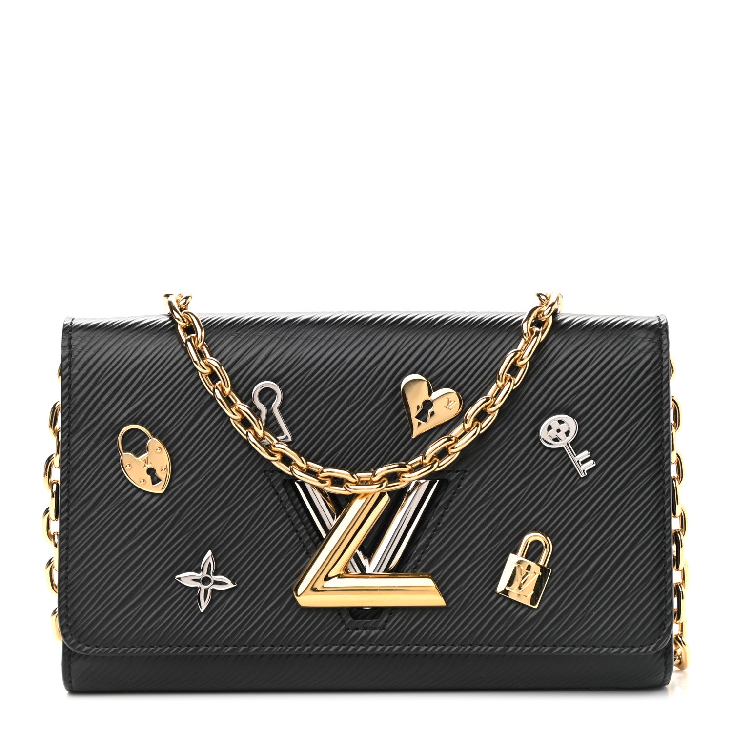 Louis Vuitton Epi Love Lock Twist Chain Wallet Black 1 of 9