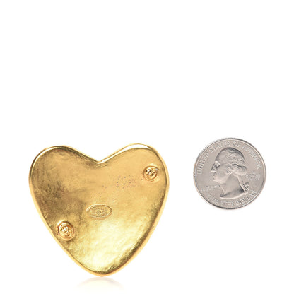 Chanel CC Heart Brooch Gold 2 of 4