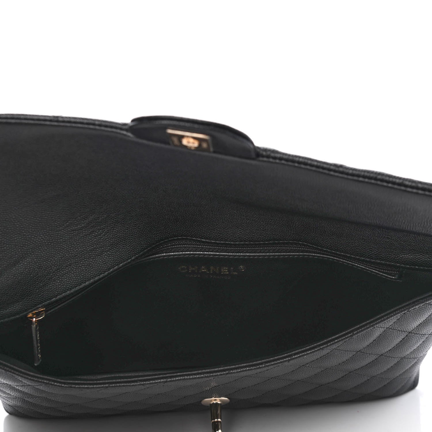 Chanel Caviar Quilted Flap Clutch Black 4 of 4