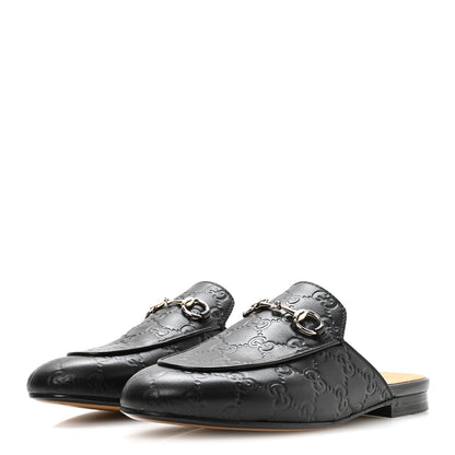 Gucci Glamour Calfskin Guccissima Womens Princetown Slippers 36.5 Black 4 of 9