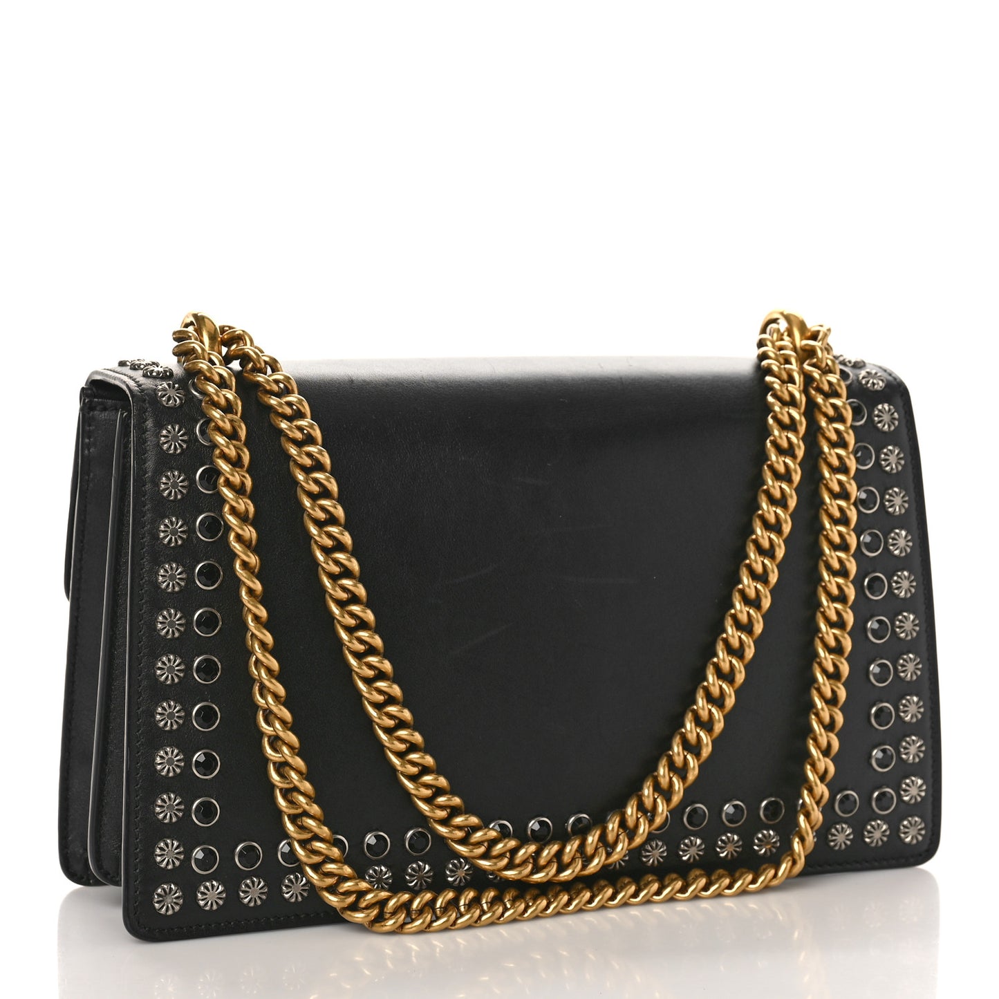Calfskin Studded Small Dionysus Shoulder Bag Black