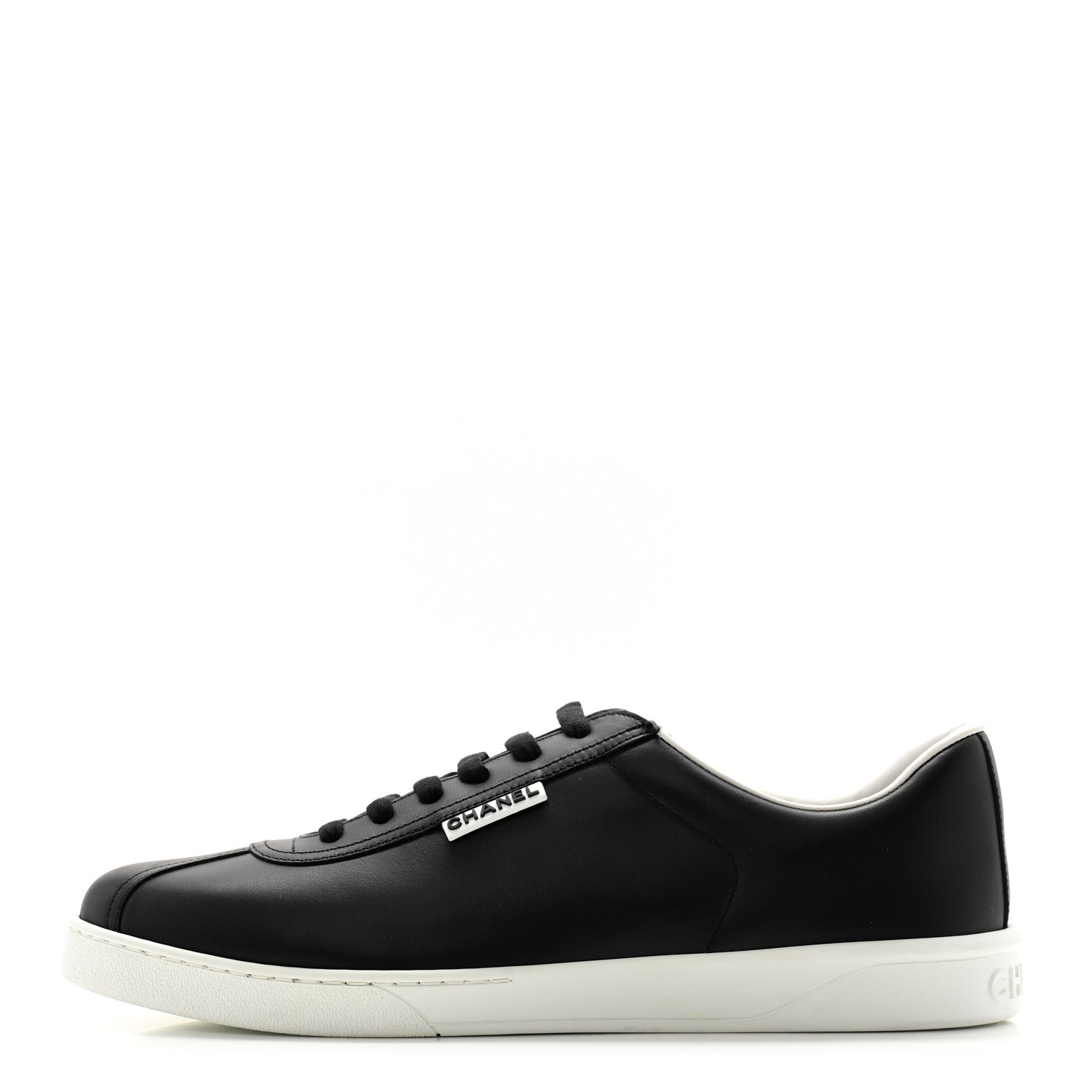 Chanel Calfskin CC Mens Sneakers 44 Black 1 of 10