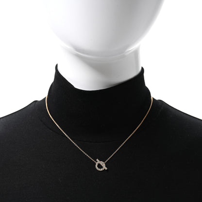 Hermes 18K Rose Gold Green Sapphire Finesse Pendant Necklace 2 of 6