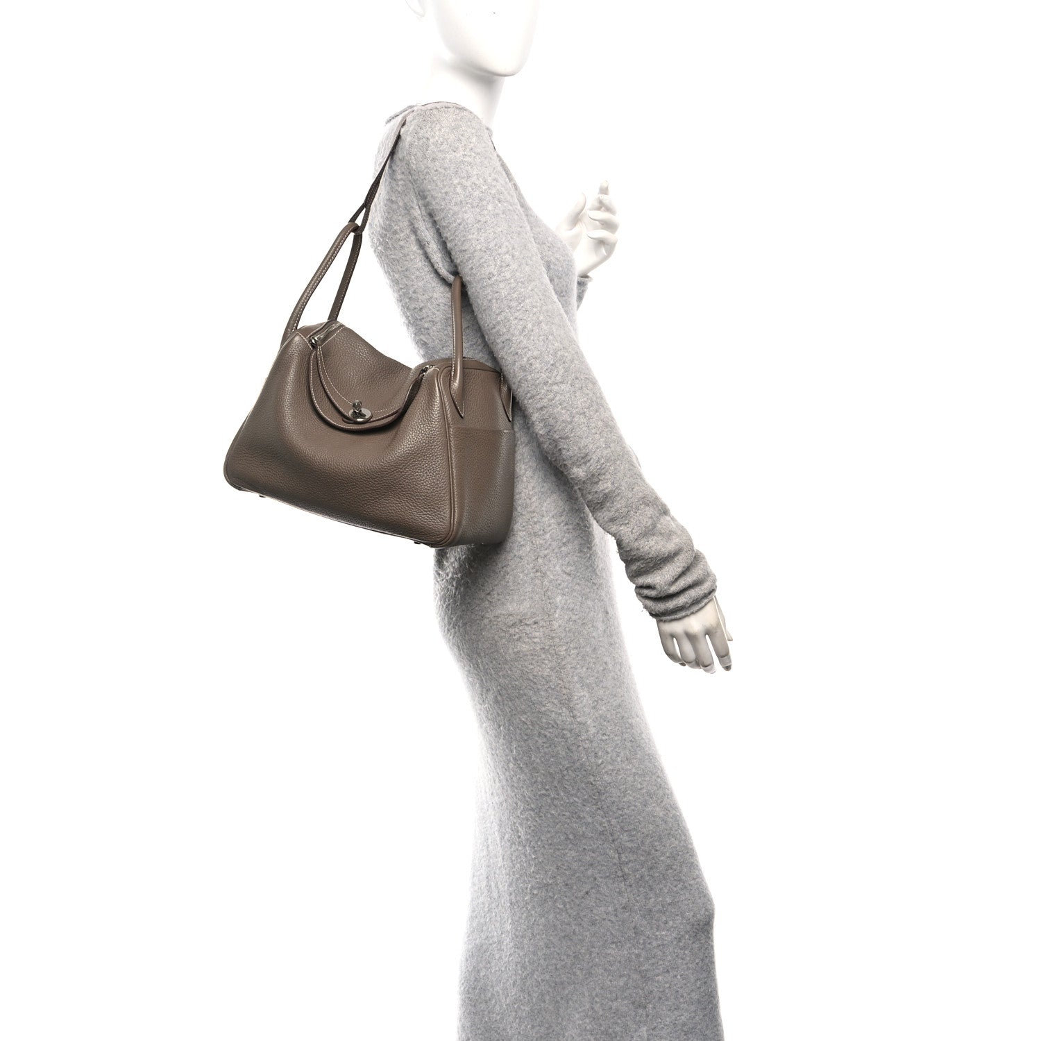 Hermes Taurillon Clemence Lindy 30 Etoupe 2 of 10