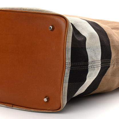 Burberry Canvas Mega Check Medium Ashby Hobo Saddle Brown 12 of 13