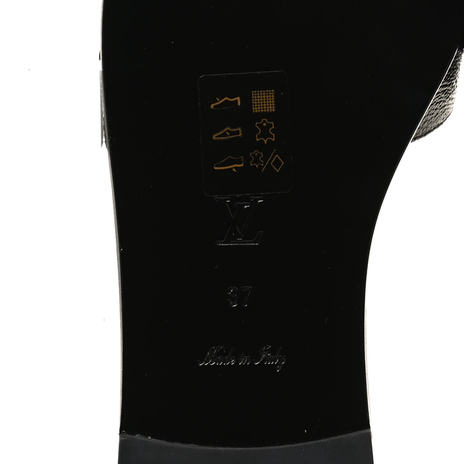 Louis Vuitton Patent Calfskin Monogram LV Black Heart Flat Mules 37 Cacao 8 of 10