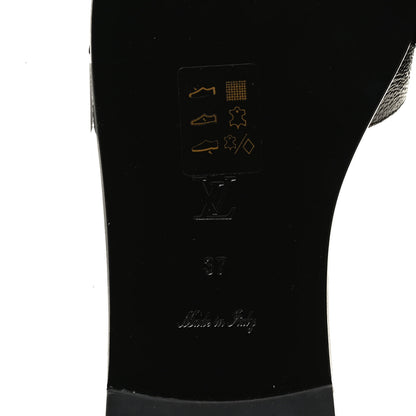 Louis Vuitton Patent Calfskin Monogram LV Black Heart Flat Mules 37 Cacao 8 of 10