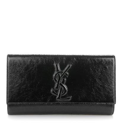Saint Laurent Textured Patent Monogram Large Belle De Jour Clutch Black 1 of 7