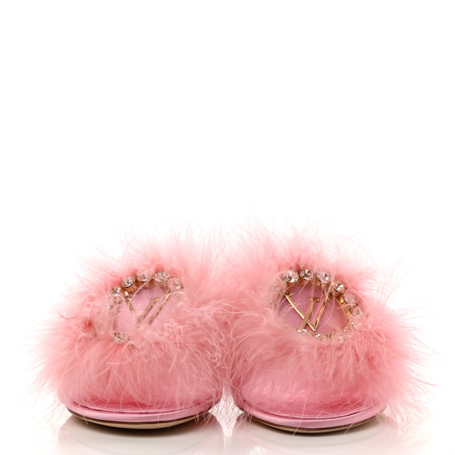 Louis Vuitton Fur Crystal LV Marilyn Mule 37 Rose 2 of 9