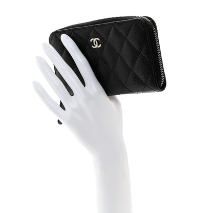 Chanel Caviar Quilted Medium Zip Around Wallet Black 2 of 8