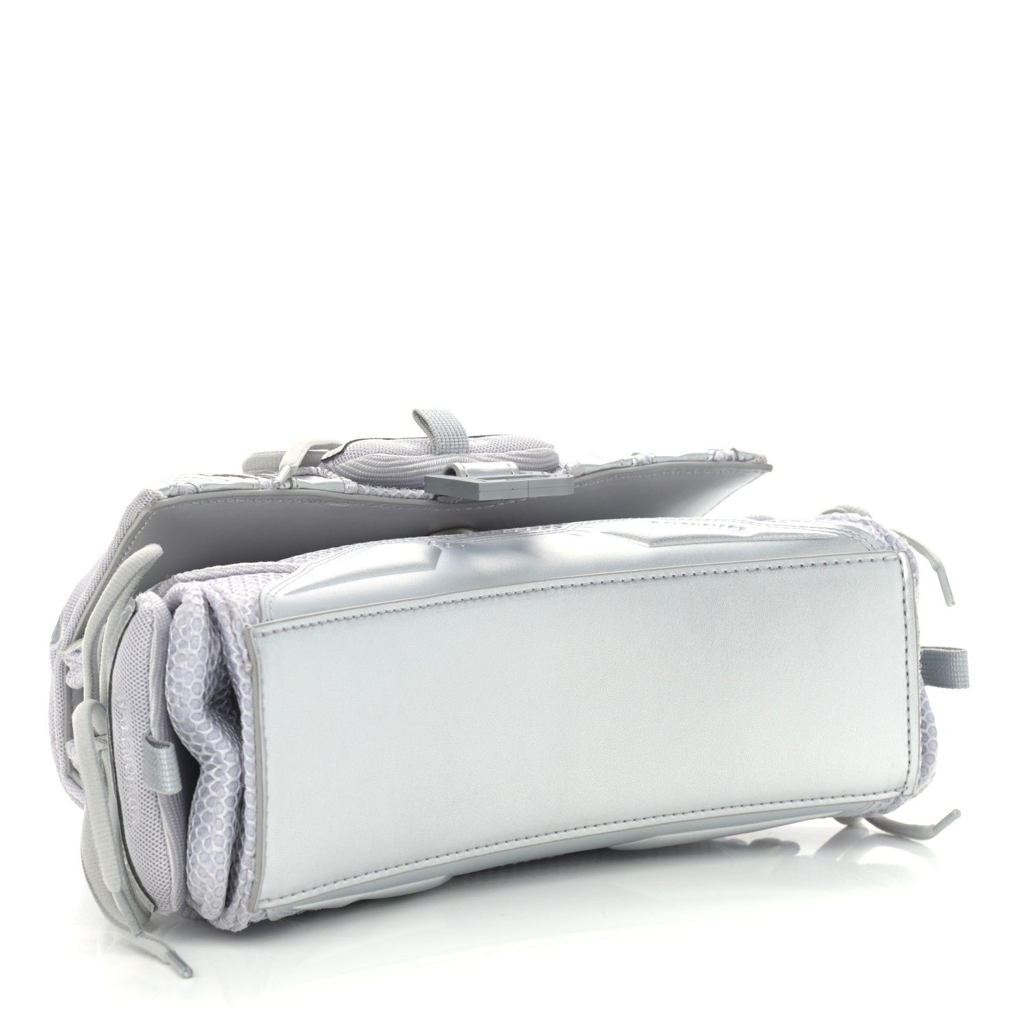 Balenciaga Faux Calfskin Fabric Small Sneakerhead Top Handle Bag Silver 4 of 14