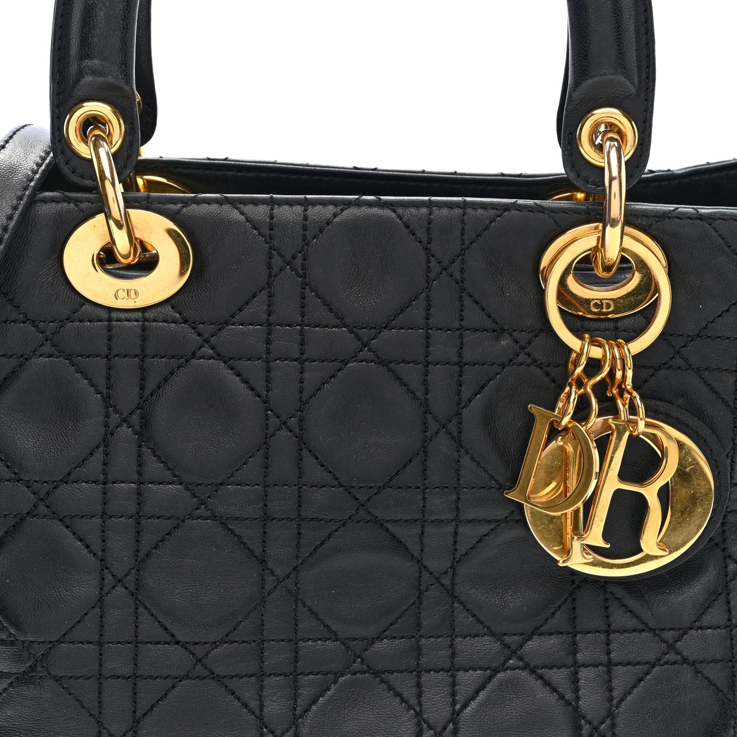 Lambskin Cannage Medium Lady Dior Black