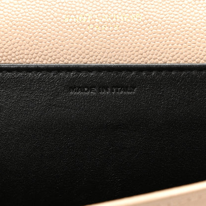 Saint Laurent Grain De Poudre Monogram Uptown Chain Wallet Dark Beige 8 of 9
