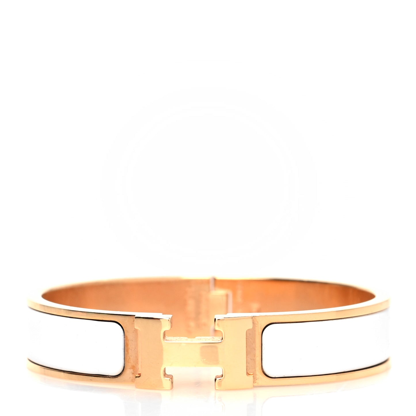 Enamel Narrow Clic Clac H Bracelet PM White