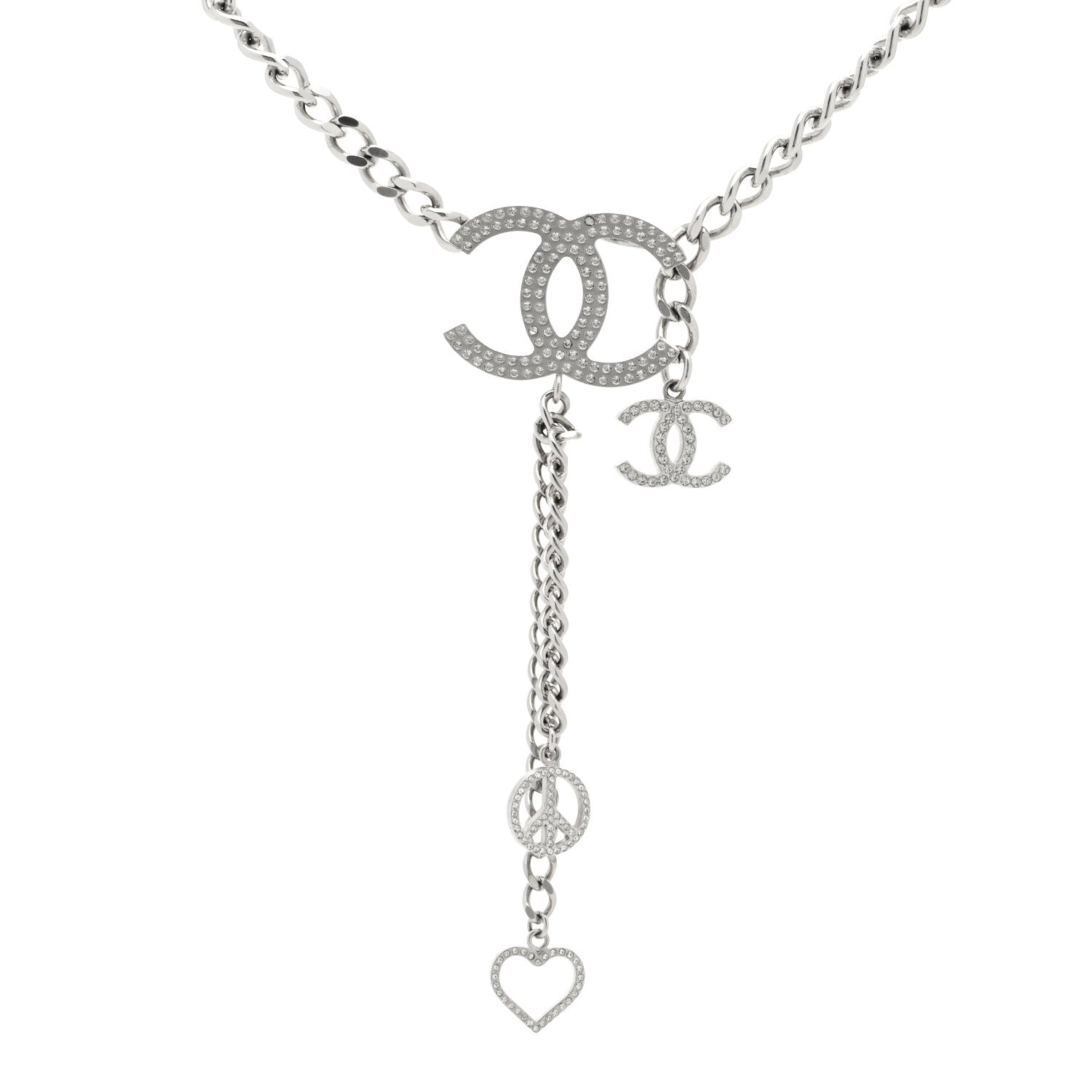 Chanel Crystal CC Chain Belt 90 Silver 3 of 5