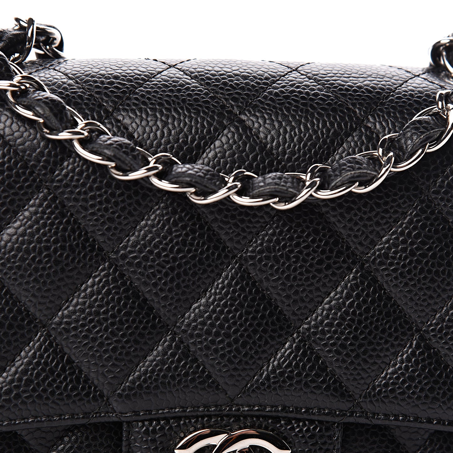 Caviar Quilted Mini Square Flap Black