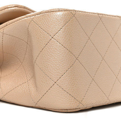 Chanel Pearly Caviar Quilted Jumbo Double Flap Beige 9 of 10
